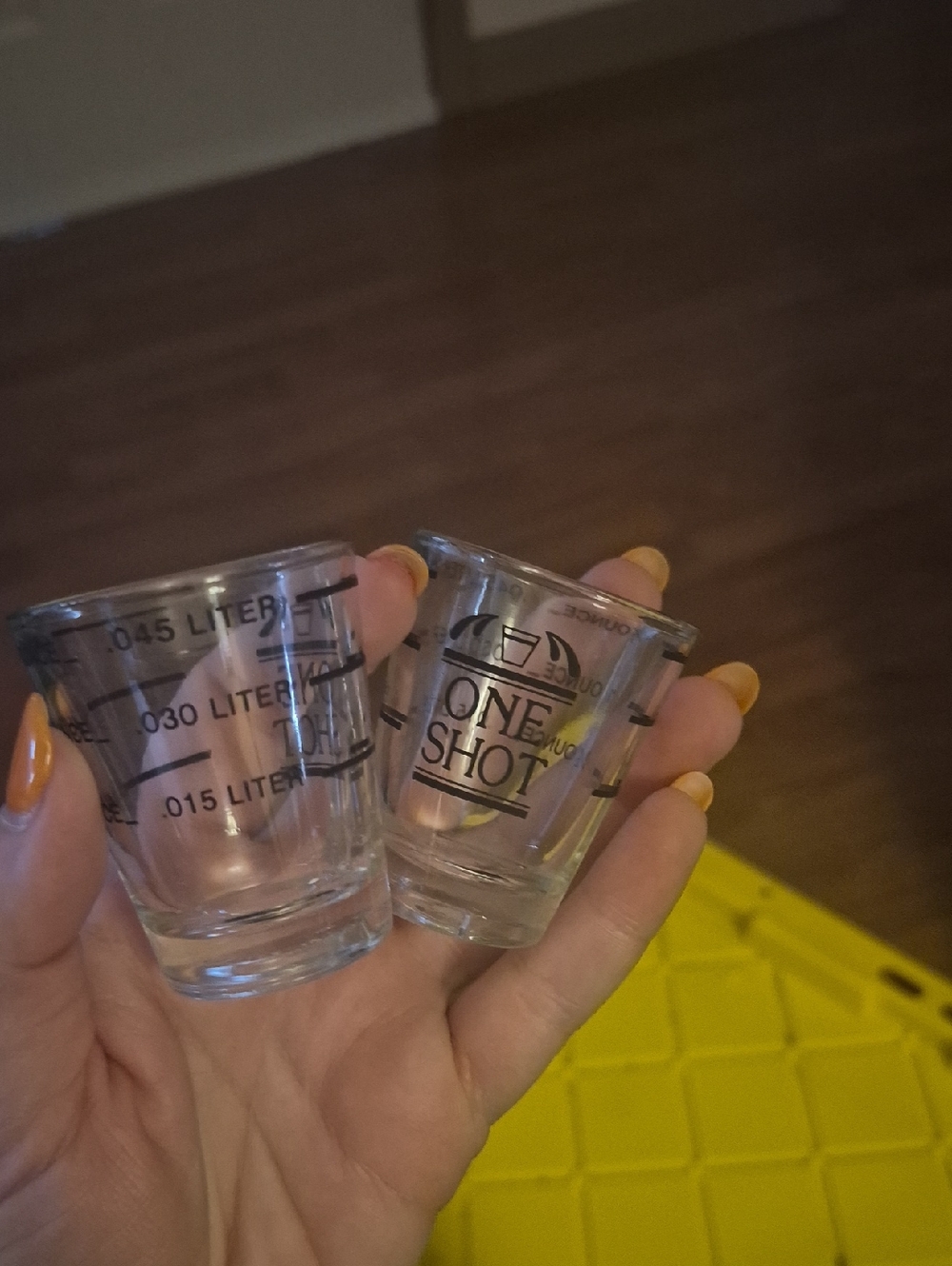 One Shot Shot Glass Set - Clear Glass with Black Markings